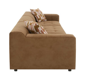 English Elm Contemporary Modular Living Room Sofa in Chocolate Suede with Pocket Coil Support B2726S00574