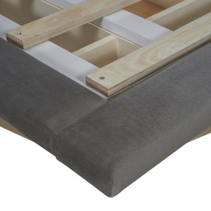 English Elm Queen Upholstered Floating Bed with LED Lighting, Hydraulic Lift, 4 Storage Drawers, Velvet Luxury Gray SF000132AAE