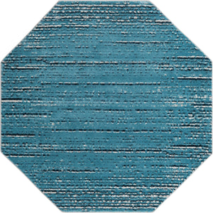 Unique Loom Oasis Calm Machine Made Abstract Rug Blue, Navy Blue/Ivory 6' 0" x 6' 0"