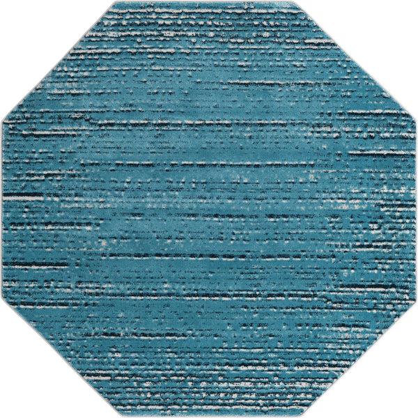 Unique Loom Oasis Calm Machine Made Abstract Rug Blue, Navy Blue/Ivory 6' 0" x 6' 0"