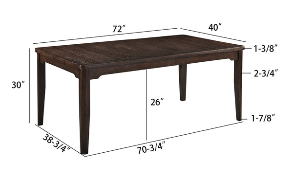 English Elm 6pc Dark Oak Dining Set with Rectangular Table, Upholstered Bench & 4 Side Chairs — Modern Wood Elegance B2741S00535