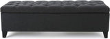 Christopher Knight Home® - Noble House - Ottilie Contemporary Button-Tufted Fabric Storage Ottoman Bench