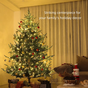 English Elm Homcom 7.5 Ft Prelit Nordic Pine Christmas Tree With 300 Dual-Color Leds - Elegant Holiday Centerpiece W2225P249638