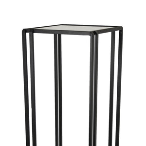English Elm Buckley Black Metal Plant Stand with Mirrored Shelves for Glam Living Room Decor B056P416941