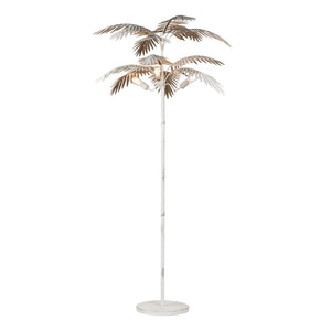 Crestview Collection 78.5"H Tropical Triple Light Metal Floor Lamp With Hand-finished Palm Fronds For Cozy Ambiance   Cvazer177