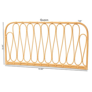 English Elm Modern Woven Rattan Queen Headboard Chevron Artisan Craft for Bohemian Bedroom Decor B2750P470052