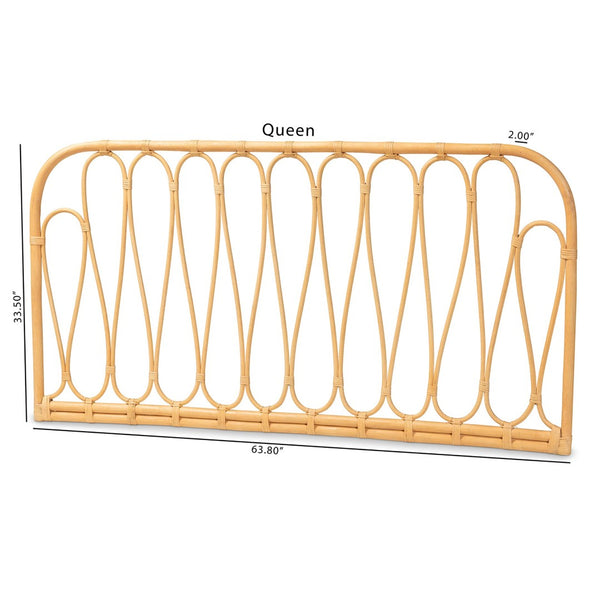 English Elm Modern Woven Rattan Queen Headboard Chevron Artisan Craft for Bohemian Bedroom Decor B2750P470052