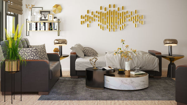 English Elm Primenest Zenaero X Convertible Loveseat With Storage - Sleek Black Pu Design For Small Spaces B030P281777-GIGA