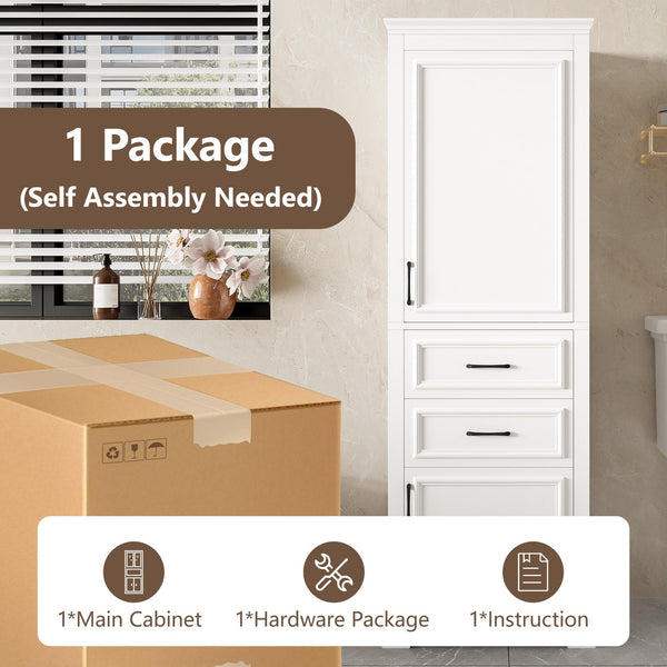 English Elm 71-inch Freestanding Bathroom Vanity with Soft-Close Doors, Adjustable Shelves, Drawers & Anti-Tip Stability N729P335588K
