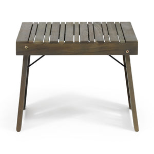 English Elm Christopher Knight Home® - KYOTO SIDE TABLE Foldable Slat-Top Wood Accent Table with Classic Leg Frame, Compact 21.5" W Grey 69317.00GRY