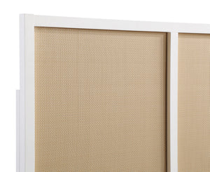 English Elm Barkley Coastal Queen/Full Headboard - White Wood & Handwoven Cane For Modern & Traditional Decor B050P393053