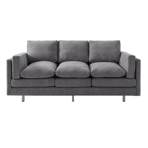 English Elm Modern Three Seat Chenille Sofa with Pocket Spring Cushions for Living Rooms Grey N763P351754E
