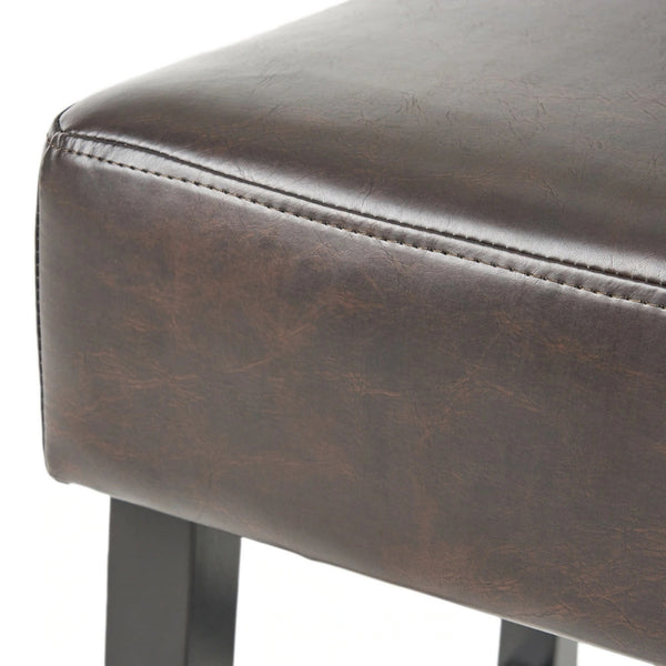 English Elm Christopher Knight Home® - [OLD Set of 2 30" Backless Faux Leather Counter Height Barstool Brown — Transitional 2-Pack Durable Upholstery 74504.00PU