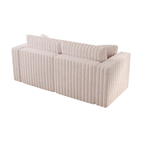 English Elm 75.6" Soft Modular 2-person Sofa with Removable Zippered Cushions for Easy Deep Cleaning and Comfort Light Pink W1767S00016