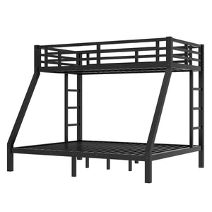 English Elm Metal Twin Xl Over Queen Bunk Bed - Space-Saving Design, Noise-Reducing Steel Frame, Black Finish W1580P339198