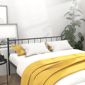 English Elm Queen Platform Bed Frame with Headboard Footboard Matte Black Under Bed Storage W311P433479