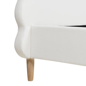 English Elm Jennifer Taylor Home - Stockholm King Bed With Modern Wavy Headboard, Antique White Upholstery & No Box Spring Needed B2719P238206