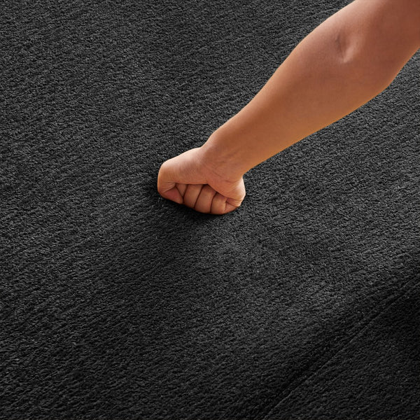 English Elm High-Density Pure Sponge Sofa Foldable Tatami Lounger Velvet Foam Seat Portable Sofa Bed for Small Spaces Black W1765P342021
