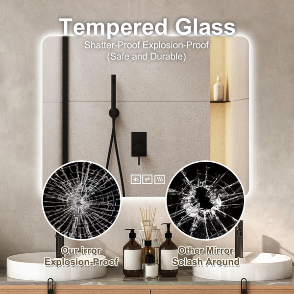 English Elm Bathroom Led Vanity Mirror Frameless Anti-fog Dimmable Wall Mount Spa Design W2071P172692