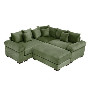 English Elm Oversized Modular Sectional Couch - Ultra-Comfortable Corduroy, Deep Seats & Flexible Design For Living Spaces W714S01339-GIGA