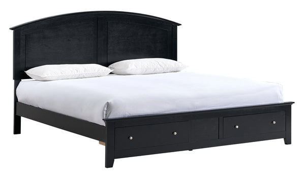 English Elm Hammond King Storage Bed with Panel Headboard Farmhouse Platform Frame Two Drawers Black B078S00681