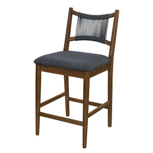 English Elm Arno Rubberwood Counter Stools with Rope Backrest and Charcoal Seat Set of 2 N775P366302B
