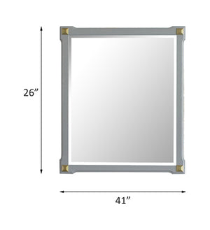 English Elm House Beatrice Pearl Gray Finished Mirror — Elegant European-Style Composite Wood Frame for Chic Décor B2726P242847