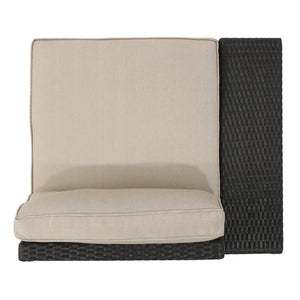 English Elm Santa Cruz Outdoor Pe Wicker Arm Chair Set with Weather Resistant Iron Frame 52974.00IRN