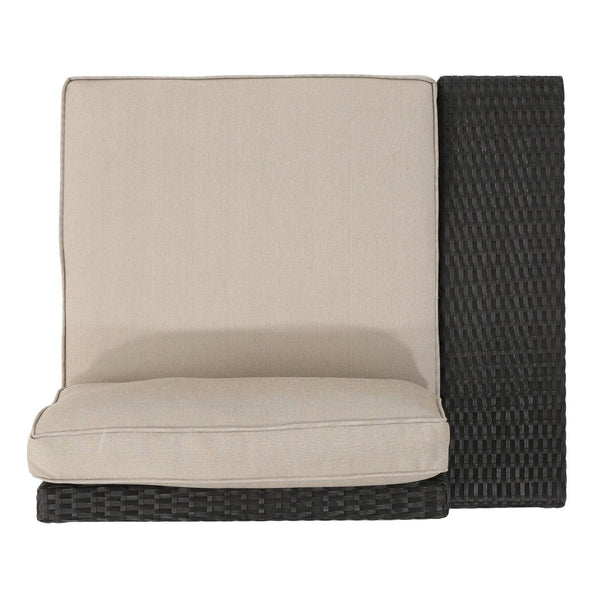 English Elm Santa Cruz Outdoor Pe Wicker Arm Chair Set with Weather Resistant Iron Frame 52974.00IRN
