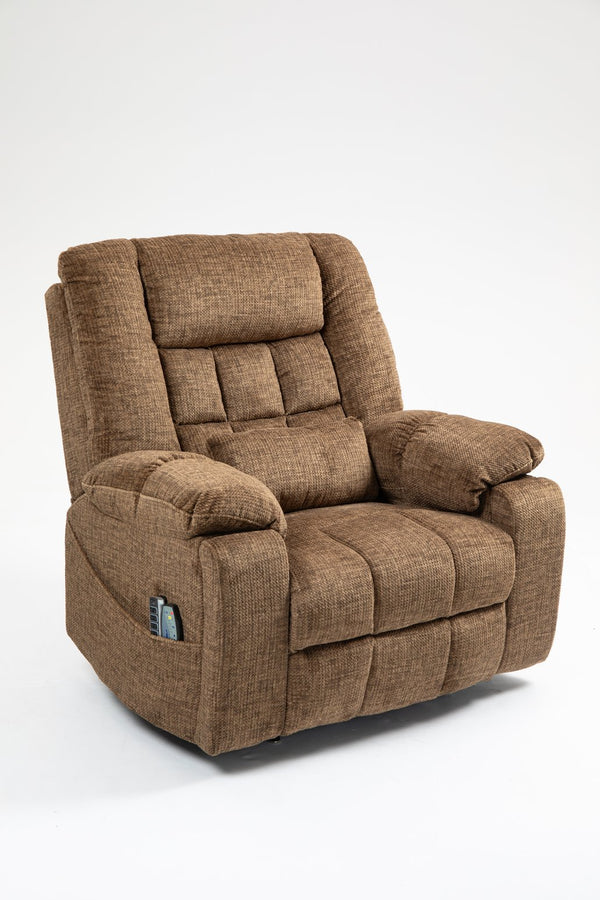 English Elm Power Lift Recliner modern velvet lift chair with remote, tufted wingback, ergonomic support, 350 lb capacity Brown W547S00066