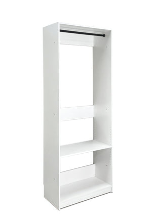 English Elm Prosper 32" White Oak Freestanding Walk-In Closet Unit with Two Rods, Durable Melamine Storage Solution B040P407429