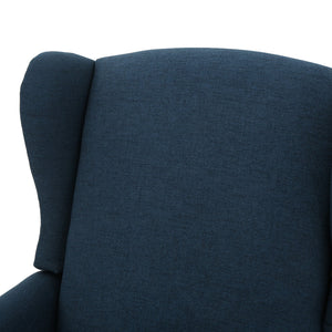 English Elm Christopher Knight Home® - Pushback Recliner Chair with Nailhead Trim and Wingback Design, Plush Fabric Comfort for Living Rooms Navy Blue 60760.00DBL