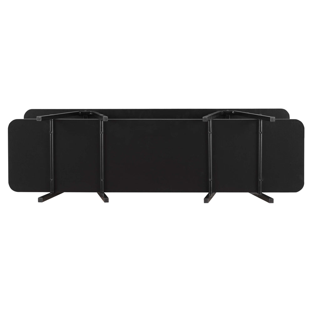 English Elm Modern Celine 47.24" Sideboard with Two Open Shelves, Carbon Steel Legs, TV Stand for Living Room Black B365P398251