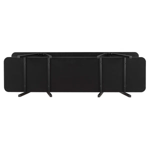 English Elm Modern Celine 47.24" Sideboard with Two Open Shelves, Carbon Steel Legs, TV Stand for Living Room Black B365P398251