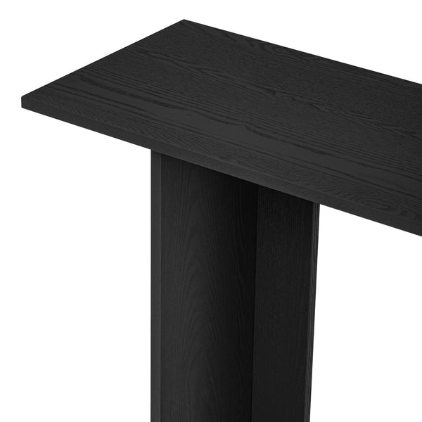 English Elm U_Style Modern Curved Ash Veneer Console Table With Shelf For Entryway And Living Room Décor N711P241287B-GIGA