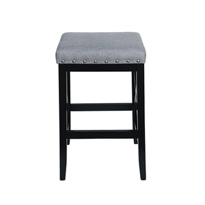 English Elm Christopher Knight Home® - SADDLE Barstool Set of 2 with Upholstered Fabric Seat, Nailhead Trim and Sturdy X-Frame Wood Base LIGHT GREY 65637.00LGRY