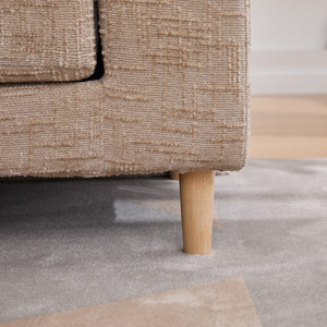 English Elm 83.1"Wide Plush Upholstered End-of-Bed Bench with Armrests, Chenille Seat, Rubberwood Legs, 2 Bolsters Wheat W3098S00036