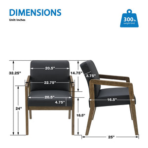 OSP Home Furnishings Wood Frame Guest Chair with Memory Foam Seat and Lumbar Support for Office Reception WD581-U6