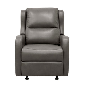 English Elm Gray Faux Leather Glider Recliner Chair – Smooth Gentle Motion, Pull-Tab Recline, Compact Comfort Seat B011P207536