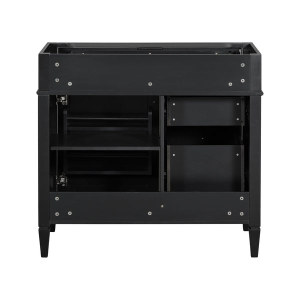 English Elm 36'' Modern Bathroom Vanity Cabinet With 2 Drawers, Tip-Out Storage & Solid Wood Frame Design N710P256582B