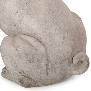 English Elm Christopher Knight Home® - DOG French Bulldog Garden Sculpture Cast Stone Outdoor Accent with Antique Wash, Durable Charm Rustic White 70293.00RUSWHTGRN