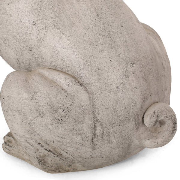English Elm Christopher Knight Home® - DOG French Bulldog Garden Sculpture Cast Stone Outdoor Accent with Antique Wash, Durable Charm Rustic White 70293.00RUSWHTGRN