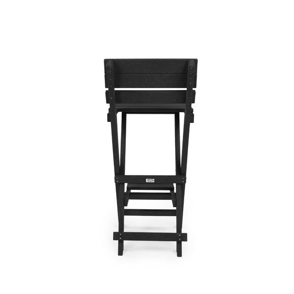 English Elm Harbor Point Recycled Hdpe Outdoor Folding Bar Stool Patio Deck All Season Seating Black B2745P409652