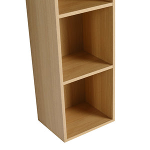 English Elm 12 Inch Wall Mounted Oak Finish Three Tier Shelf for Bathroom Study or Storage Room W1972P457941