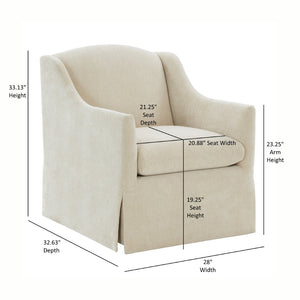 English Elm Luisa Swivel Accent Chair Skirted Tailored Silhouette for Formal Living Rooms Beige B050P451386