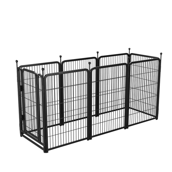 English Elm Dog Playpen 8 Panel Iron Exercise Pen with Locking Gate for Indoor Outdoor Use W368P233995