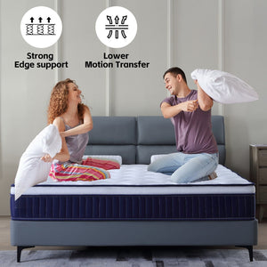 English Elm Twinxl Gel Memory Foam Hybrid Mattress Pocket Coils Medium Firm Sleep Support W3203P336679