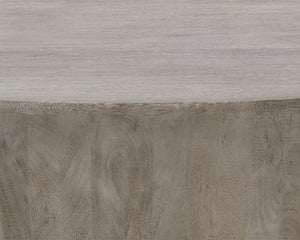 Sunpan Kinsley Coffee Table – Handcrafted Round Drum Design from Solid Mango Wood for Unique Spaces Small - 48W x 48D x 17.25H