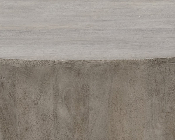 Sunpan Kinsley Coffee Table – Handcrafted Round Drum Design from Solid Mango Wood for Unique Spaces Small - 48W x 48D x 17.25H