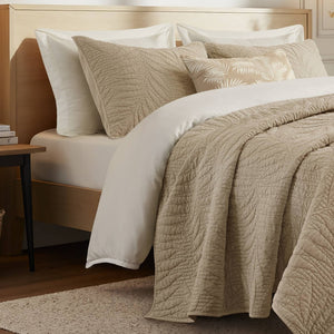 English Elm King Stone Washed Cotton Quilt Set Breathable Garment Dyed Bedroom Comfort Linen B035P496595